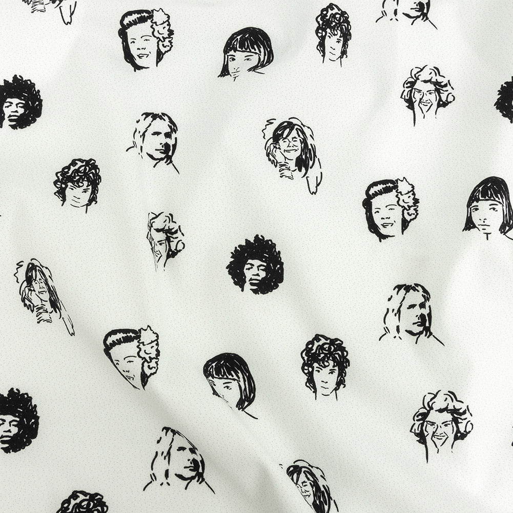 Mood Exclusive White Talking Heads Stretch Brushed Cotton Twill
