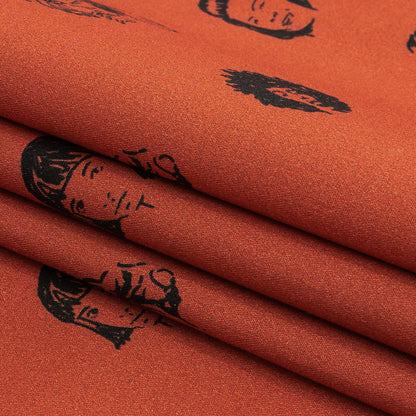Mood Exclusive Warm Red Talking Heads Stretch Brushed Cotton Twill Folded