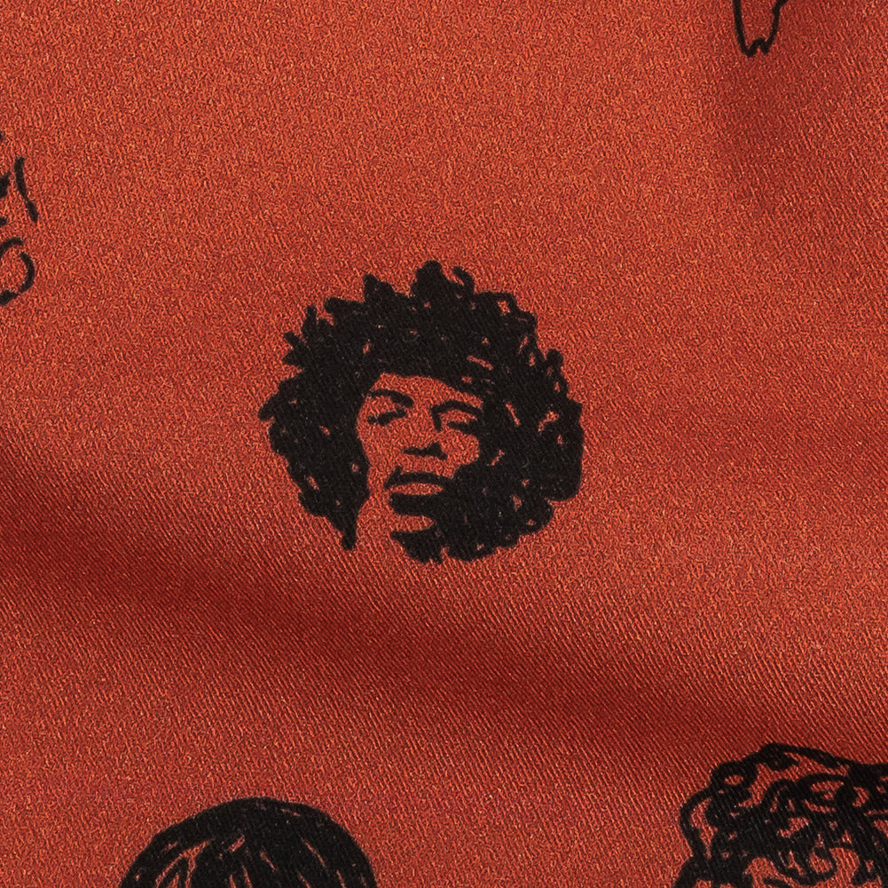 Mood Exclusive Warm Red Talking Heads Stretch Brushed Cotton Twill Detail