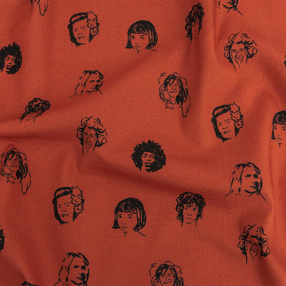 Mood Exclusive Warm Red Talking Heads Stretch Brushed Cotton Twill