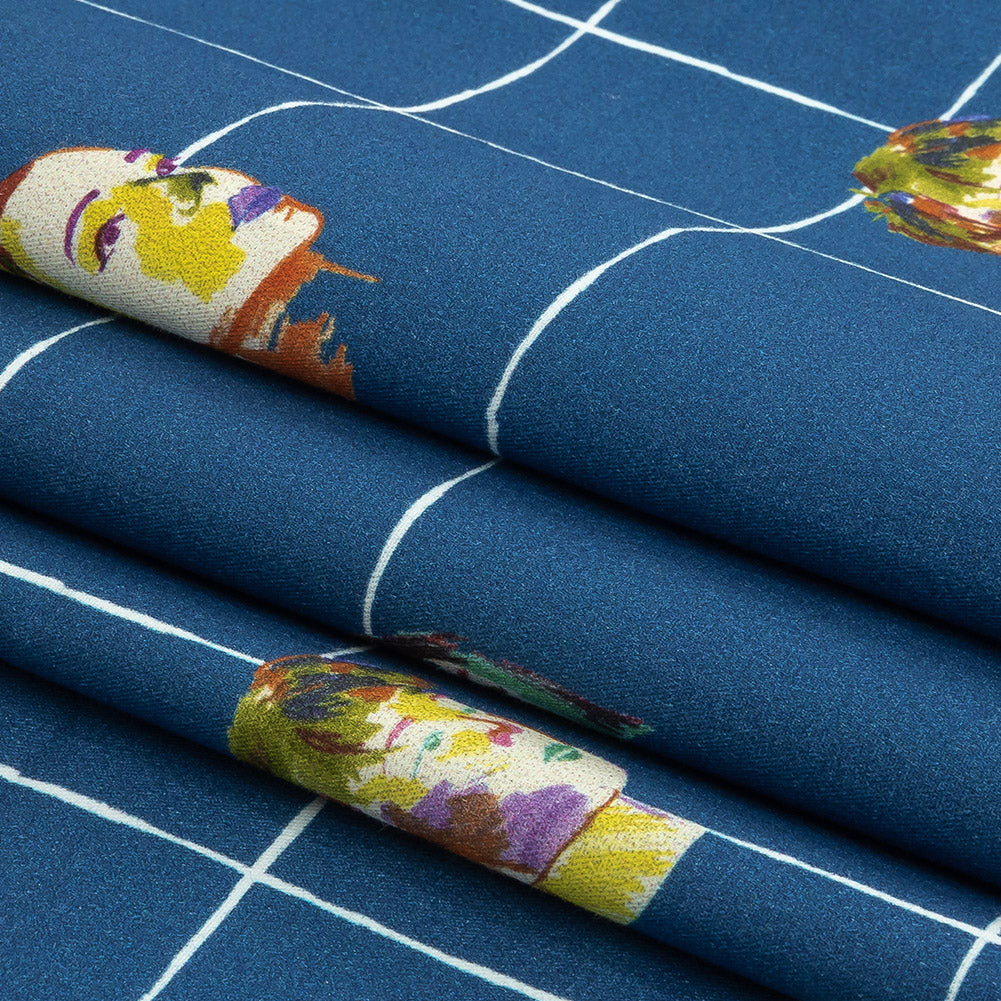 Mood Exclusive Bright Blue Outside the Box Stretch Brushed Cotton Twill Folded