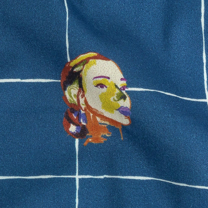 Mood Exclusive Bright Blue Outside the Box Stretch Brushed Cotton Twill Detail