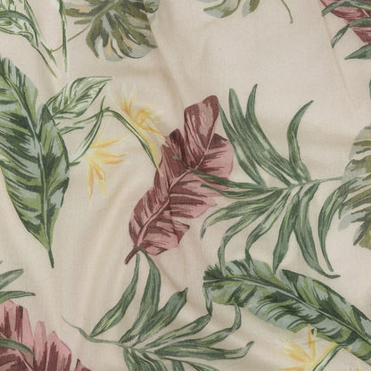 Mood Exclusive Beige Frond Feelings Crinkled Cotton Voile