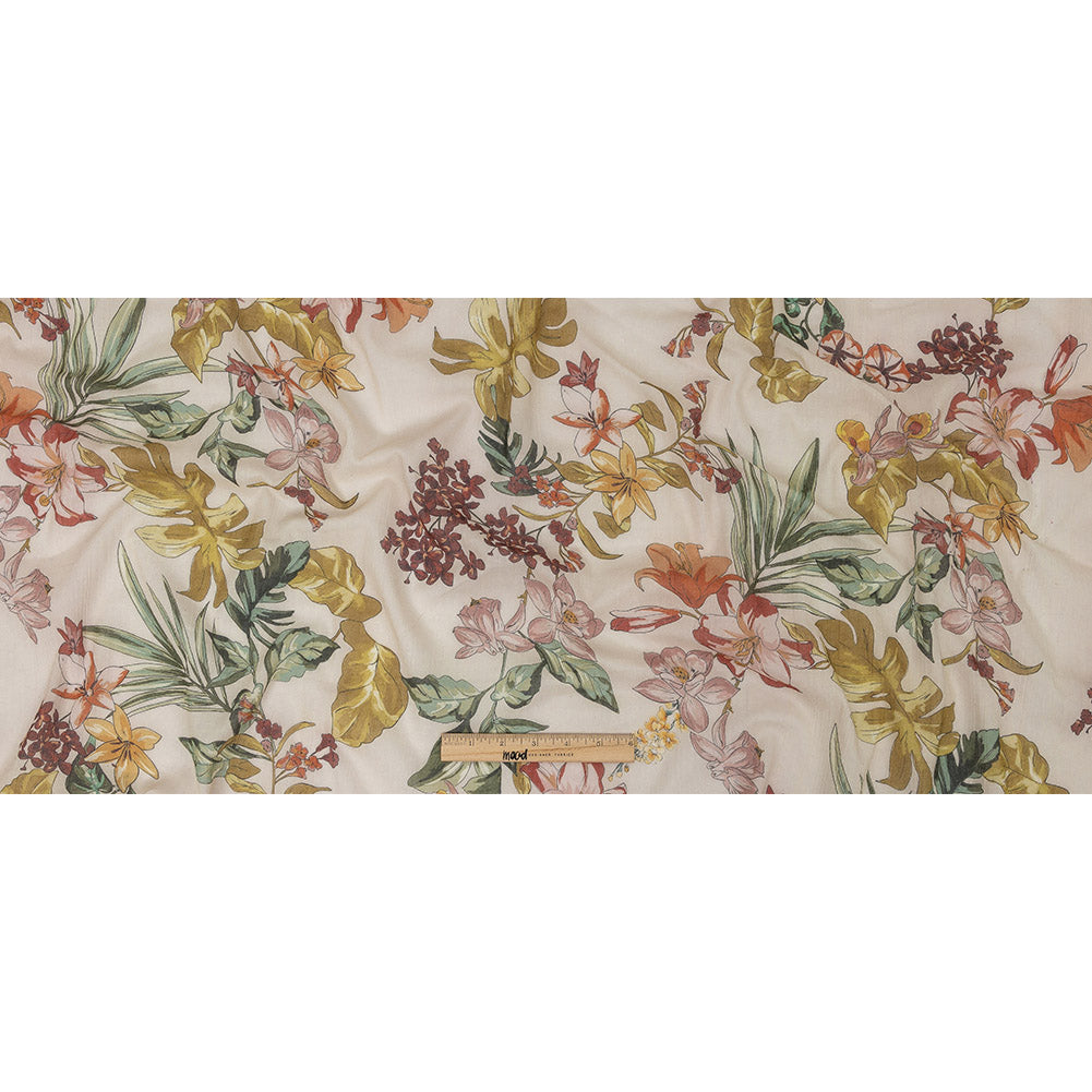 Mood Exclusive Beige Verdant Investigation Crinkled Cotton Voile Full