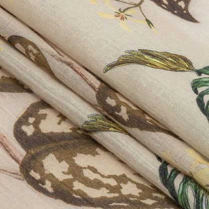 Mood Exclusive Beige Naturalist's Notebook Crinkled Cotton Voile Folded