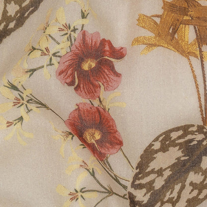 Mood Exclusive Beige Naturalist's Notebook Crinkled Cotton Voile Detail