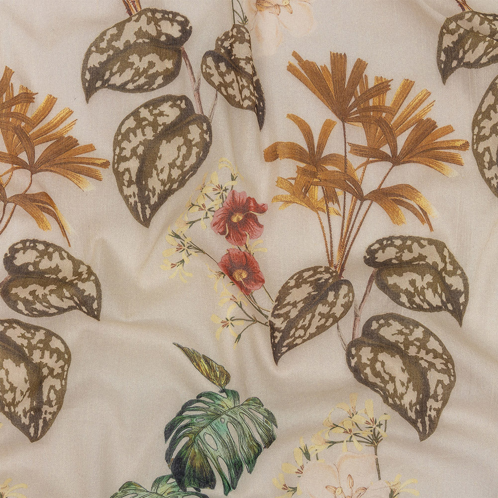 Mood Exclusive Beige Naturalist's Notebook Crinkled Cotton Voile