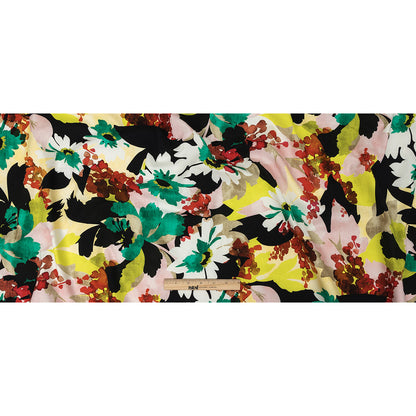 Mood Exclusive Lime and Red Gerbera Greeting Stretch Cotton Ottoman Full