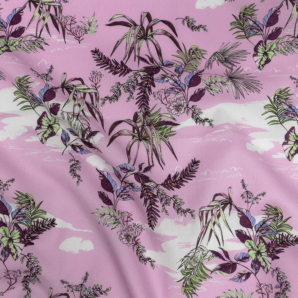 Mood Exclusive Lilac Ferns and Friends Cotton Voile