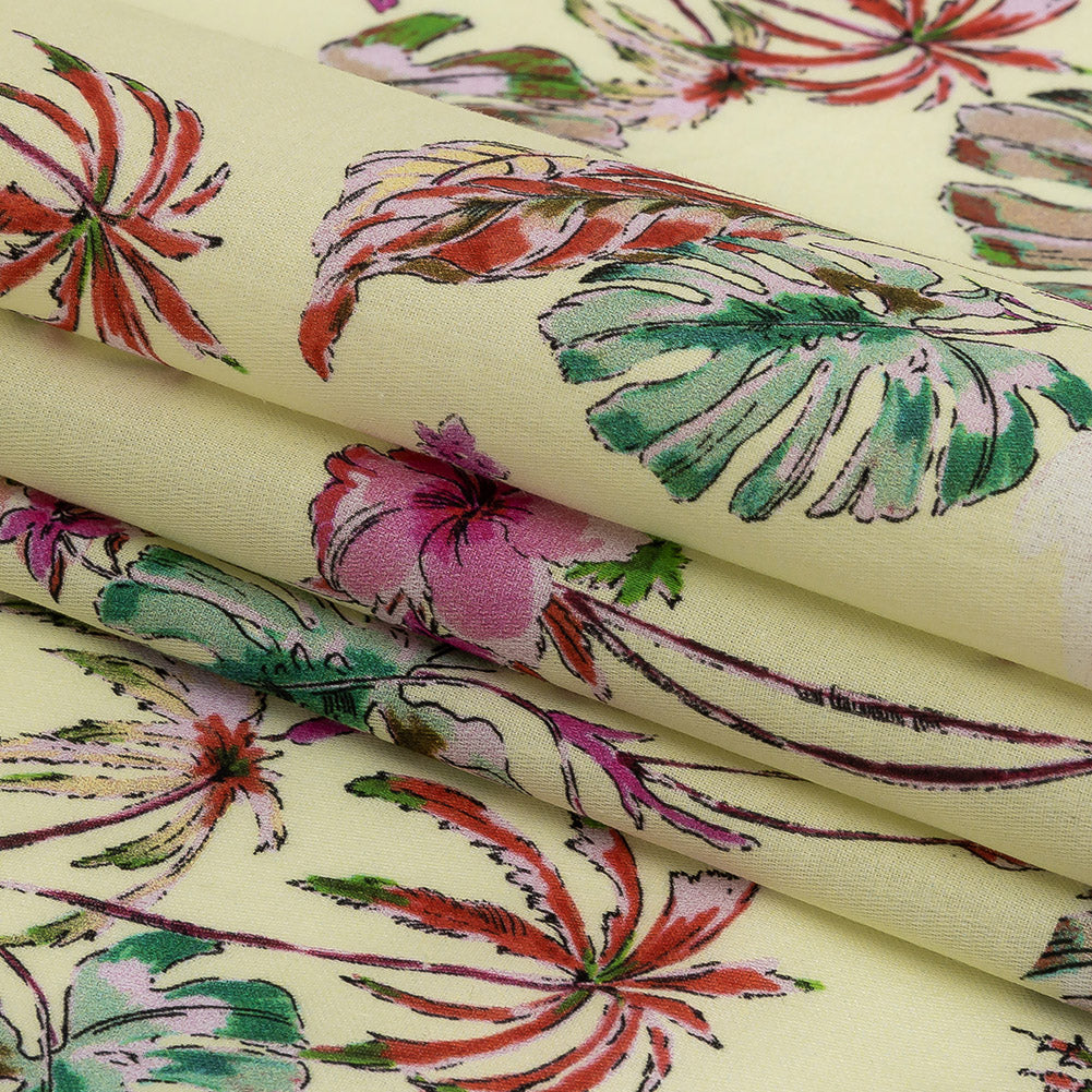 Mood Exclusive Limelight Hibiscus Haven Cotton Voile Folded