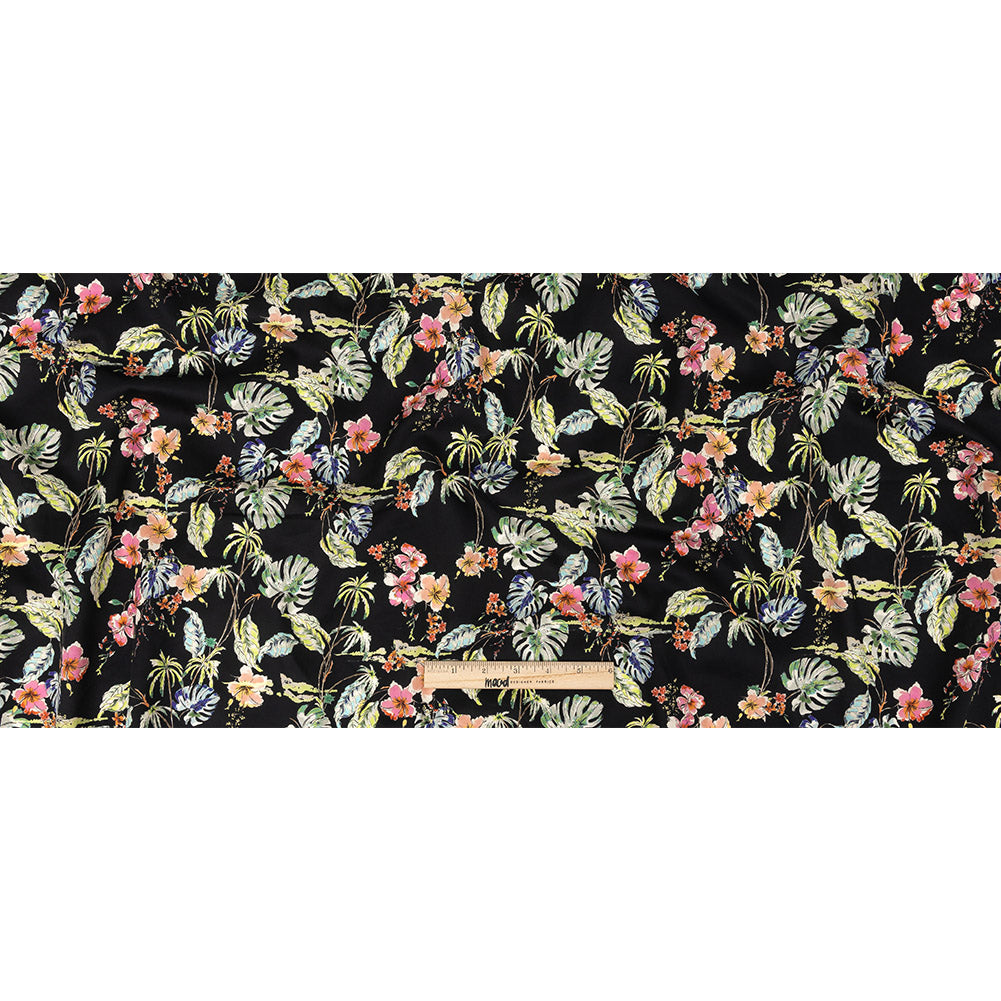 Mood Exclusive Black Hibiscus Haven Cotton Voile Full