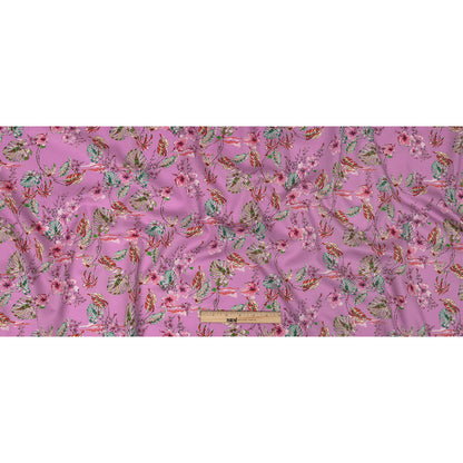 Mood Exclusive Pink Lavender Hibiscus Haven Cotton Voile Full