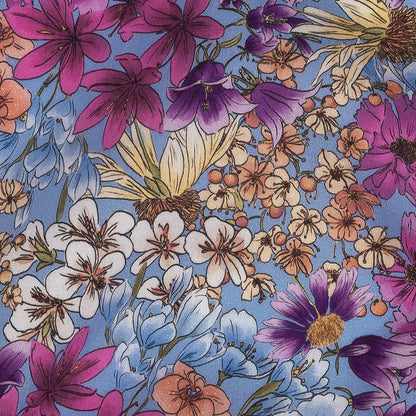 Mood Exclusive Periwinkle Patchwork Perennials Cotton Voile Detail