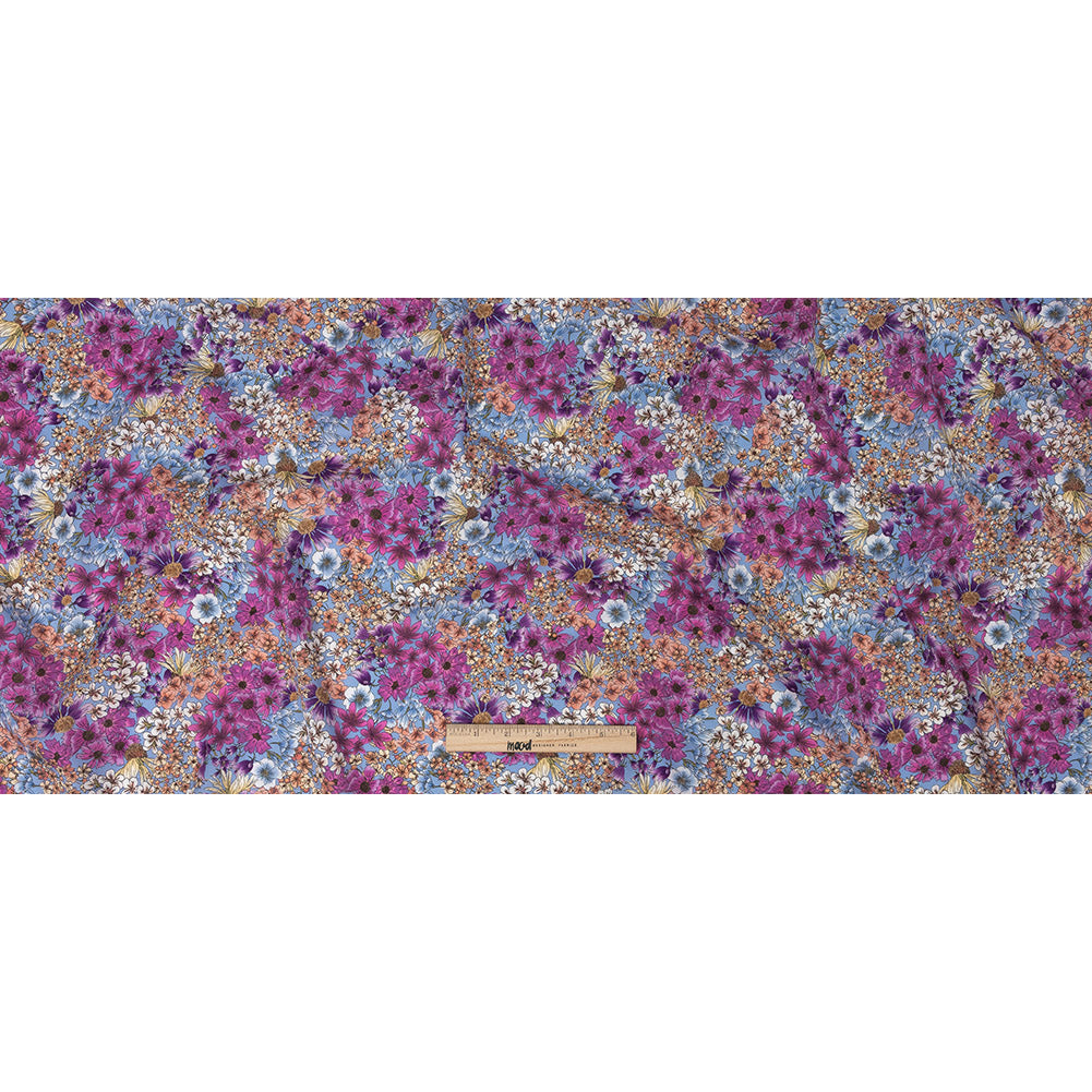 Mood Exclusive Periwinkle Patchwork Perennials Cotton Voile Full