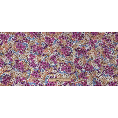 Mood Exclusive White Patchwork Perennials Cotton Voile Full
