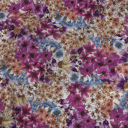Mood Exclusive White Patchwork Perennials Cotton Voile