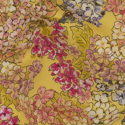 Mood Exclusive Golden Geraniums Cotton Voile Detail
