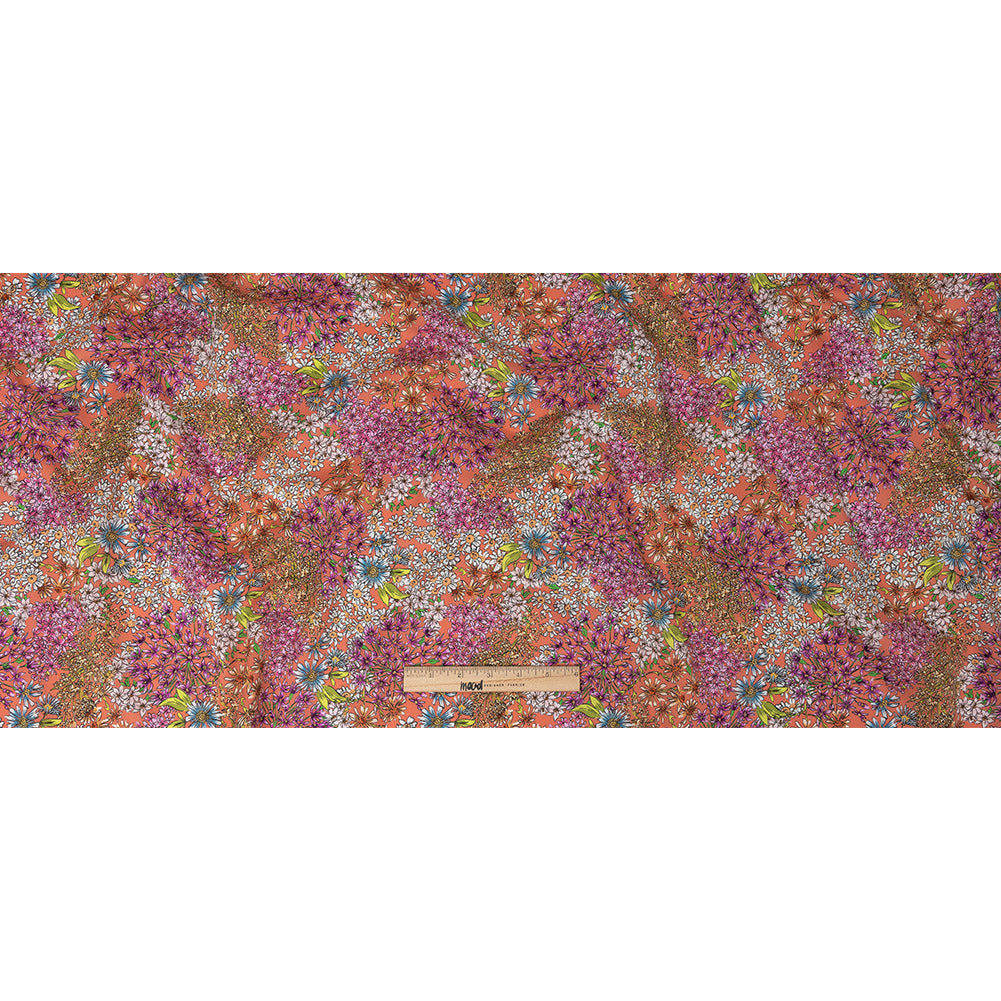 Mood Exclusive Coral Dainty Daisies Cotton Voile Full