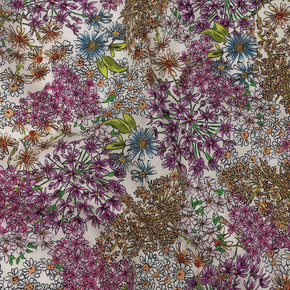 Mood Exclusive White Dainty Daisies Cotton Voile