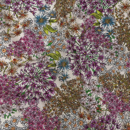 Mood Exclusive White Dainty Daisies Cotton Voile