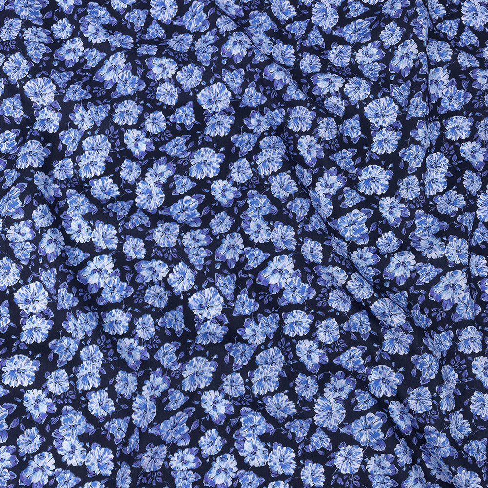 Mood Exclusive Midnight Blue Parisian Perennials Cotton Voile