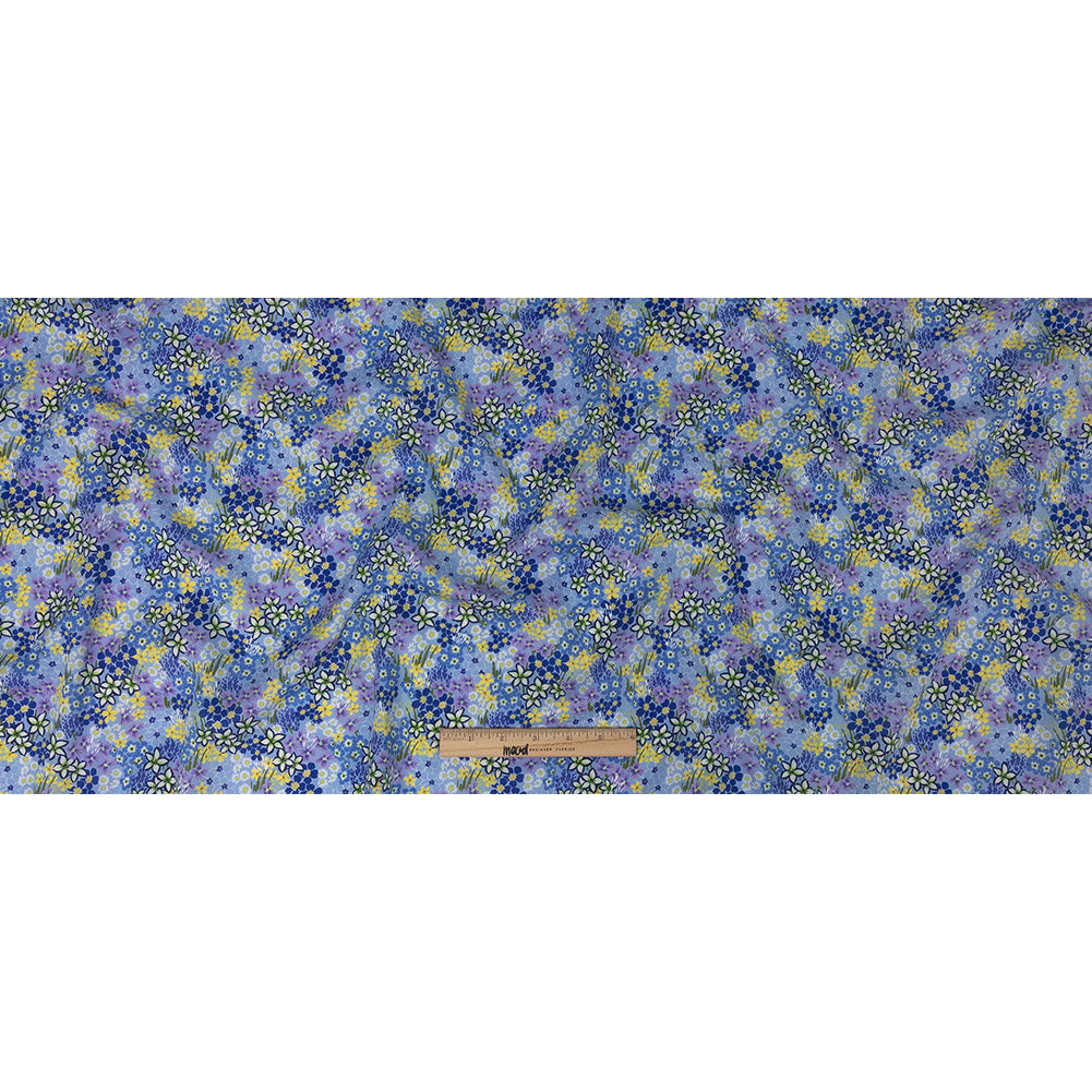 Mood Exclusive Sky Blue Forget Me Not Flourishes Cotton Voile Full