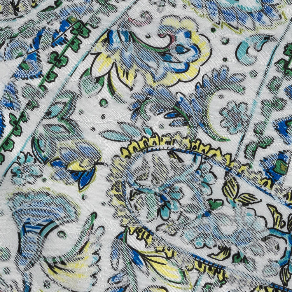 Stretch Floral Jacquard Print - Blue Paisley - Mood Exclusive Stratagem Sophistication Detail