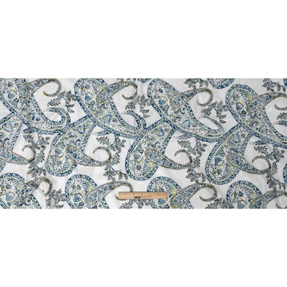 Stretch Floral Jacquard Print - Blue Paisley - Mood Exclusive Stratagem Sophistication Full