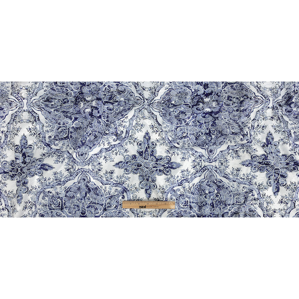 Mood Exclusive Navy Blossoming Embellishments Printed Stretch Floral Jacquard Full