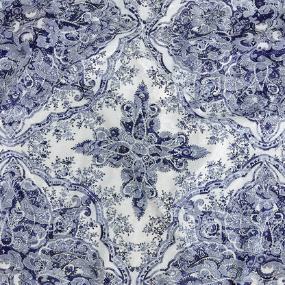 Mood Exclusive Navy Blossoming Embellishments Printed Stretch Floral Jacquard
