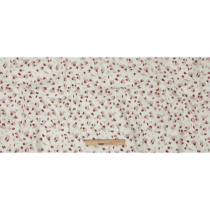 Stretch Cotton Twill Print - Rust and White Dandelion Floral - Mood Exclusive Feeling Dandy Full
