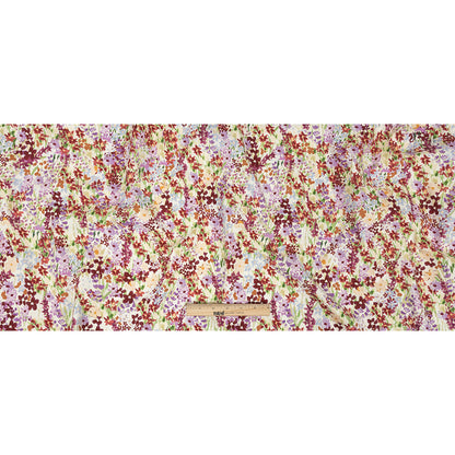 Stretch Cotton Twill Print - Off-White and Purple Floral - Mood Exclusive Wildflowers Willing Full