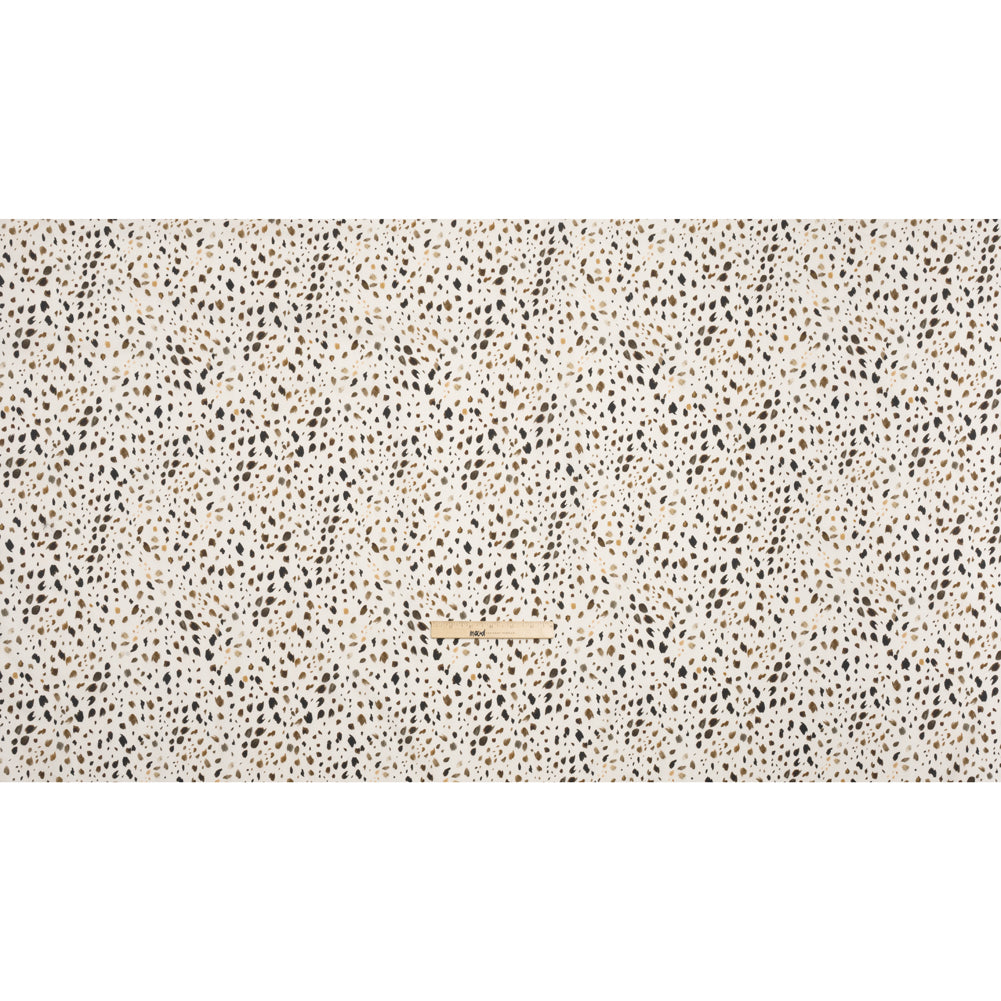Cotton Poplin - Cream and Brown Animal Spots - Mood Exclusive Dappled Daring Print Full