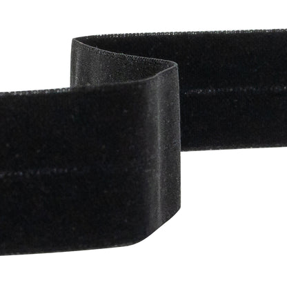 Italian Black Foldover Stretch Tape - 0.875" Detail