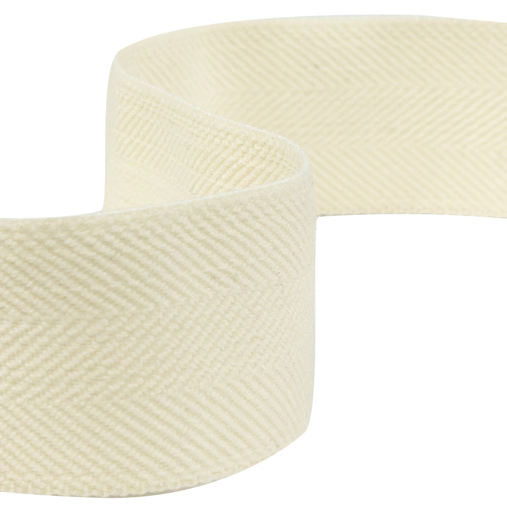 Italian Cloud Cream Stretch Twill Tape - 1" Detail