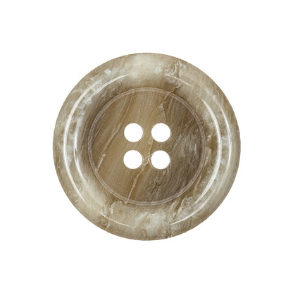 London Fog and Martini Olive Glossy Tire Shape Rim 4-Hole Plastic Button - 40L/25.5mm