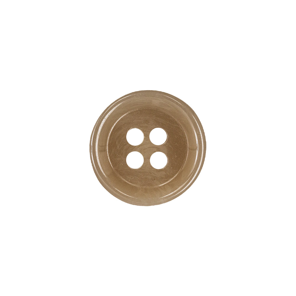 Buttermilk Beige 4-Hole Shallow Plate Plastic Button - 24L/15mm
