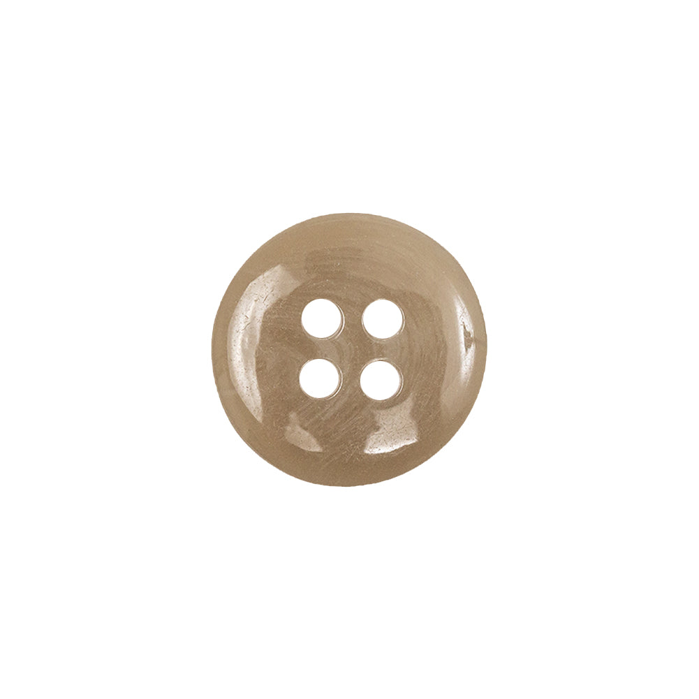 Buttermilk Beige 4-Hole Low Convex Top Plastic Button - 24L/15mm Detail