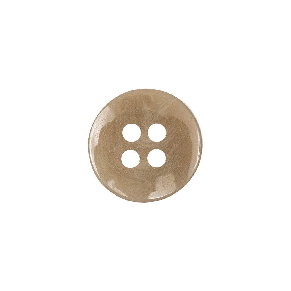 Buttermilk Beige 4-Hole Low Convex Top Plastic Button - 24L/15mm