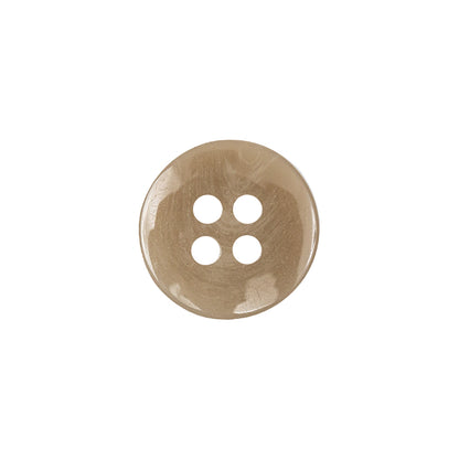 Buttermilk Beige 4-Hole Low Convex Top Plastic Button - 24L/15mm