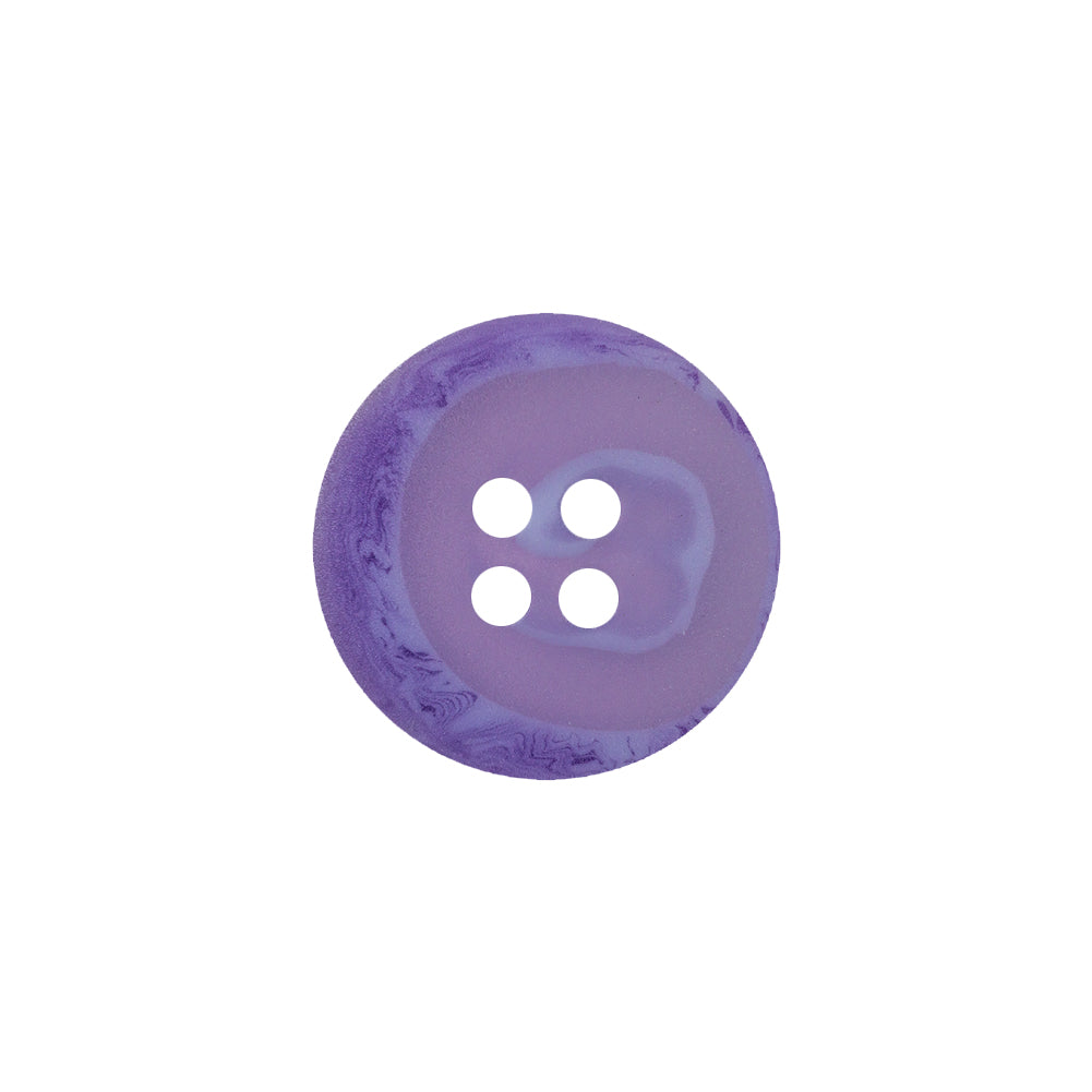 Transparent and Lilac Swirl 4-Hole Low Convex Top Button - 28L/18mm