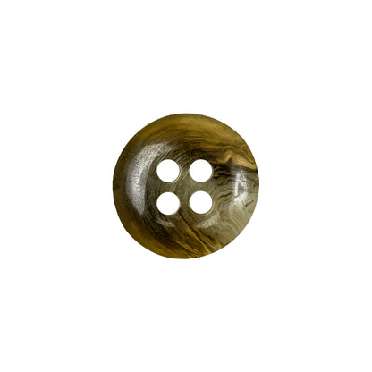 Sandstone Amber and Dried Herb Swirl 4-Hole Low Convex Plastic Button - 24L/15mm Detail