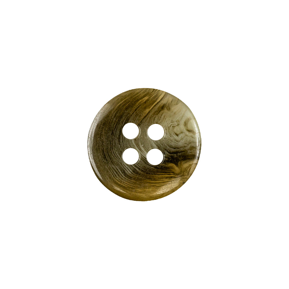 Sandstone Amber and Dried Herb Swirl 4-Hole Low Convex Plastic Button - 24L/15mm