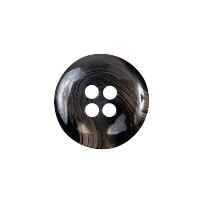 Translucent Smoke, Gray and Black 4-Hole Swirl Saucer Button - 32L/20mm Detail