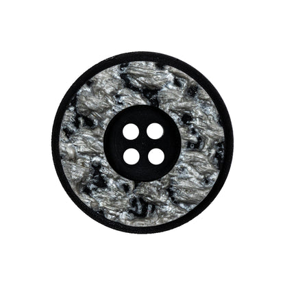 Steeple Gray and Peat 4-Hole Molded Plastic Button - 40L/25.5mm
