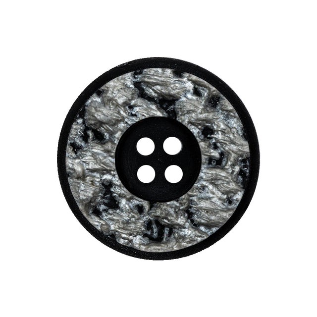 Steeple Gray and Peat 4-Hole Molded Plastic Button - 40L/25.5mm