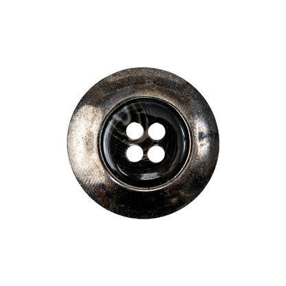 Black and Gray Swirl Gunmetal 4-Hole Set-in Button - 36L/23mm Detail