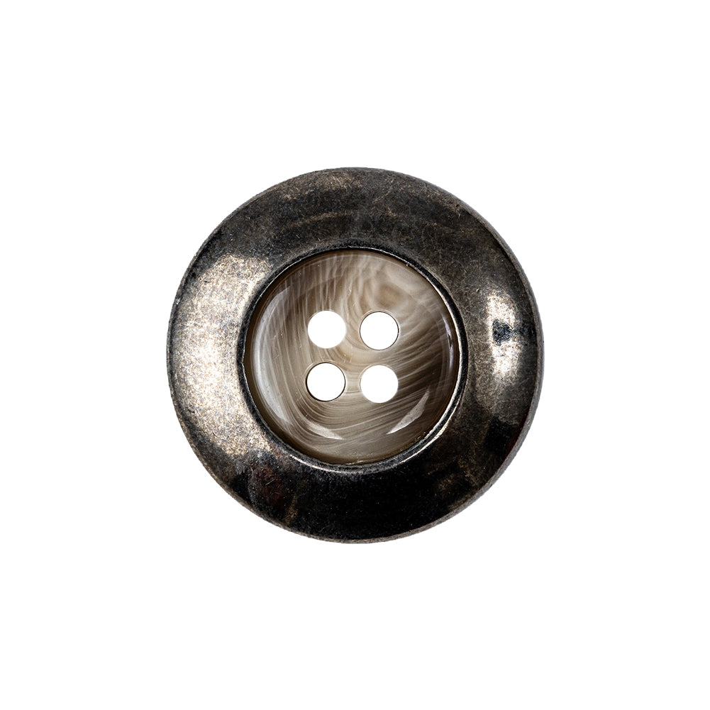 Seneca Rock and Gunmetal 4-Hole Set-in Button - 36L/23mm Detail