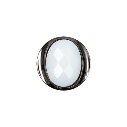 White and Gunmetal 2-Piece Faceted Shank Back Button - 30L/19mm