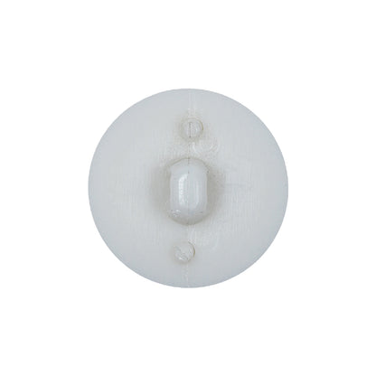 White Matte and Shiny Shank Back Plastic Button - 36L/23mm Detail